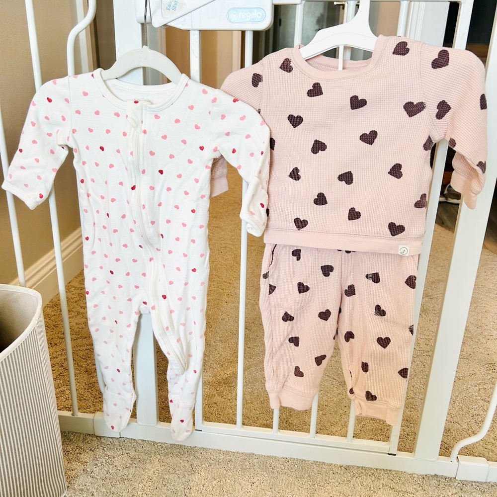 ❤️💕 Organic Baby Girl Set - Heart Print